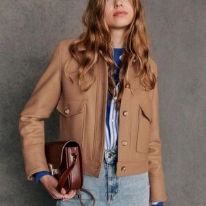 Sezane Camel Terry Jacket